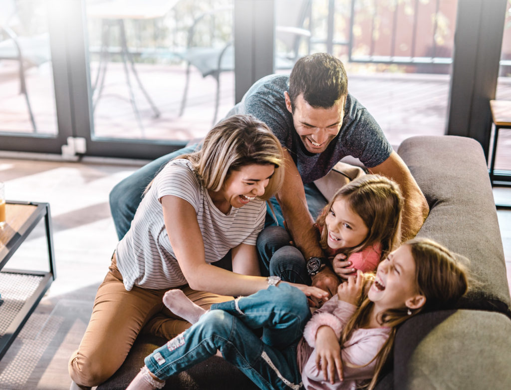 Family laughing